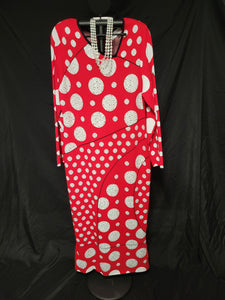 Red Rhinestone Polkadot Dress