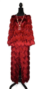 Maroon Fringe Set