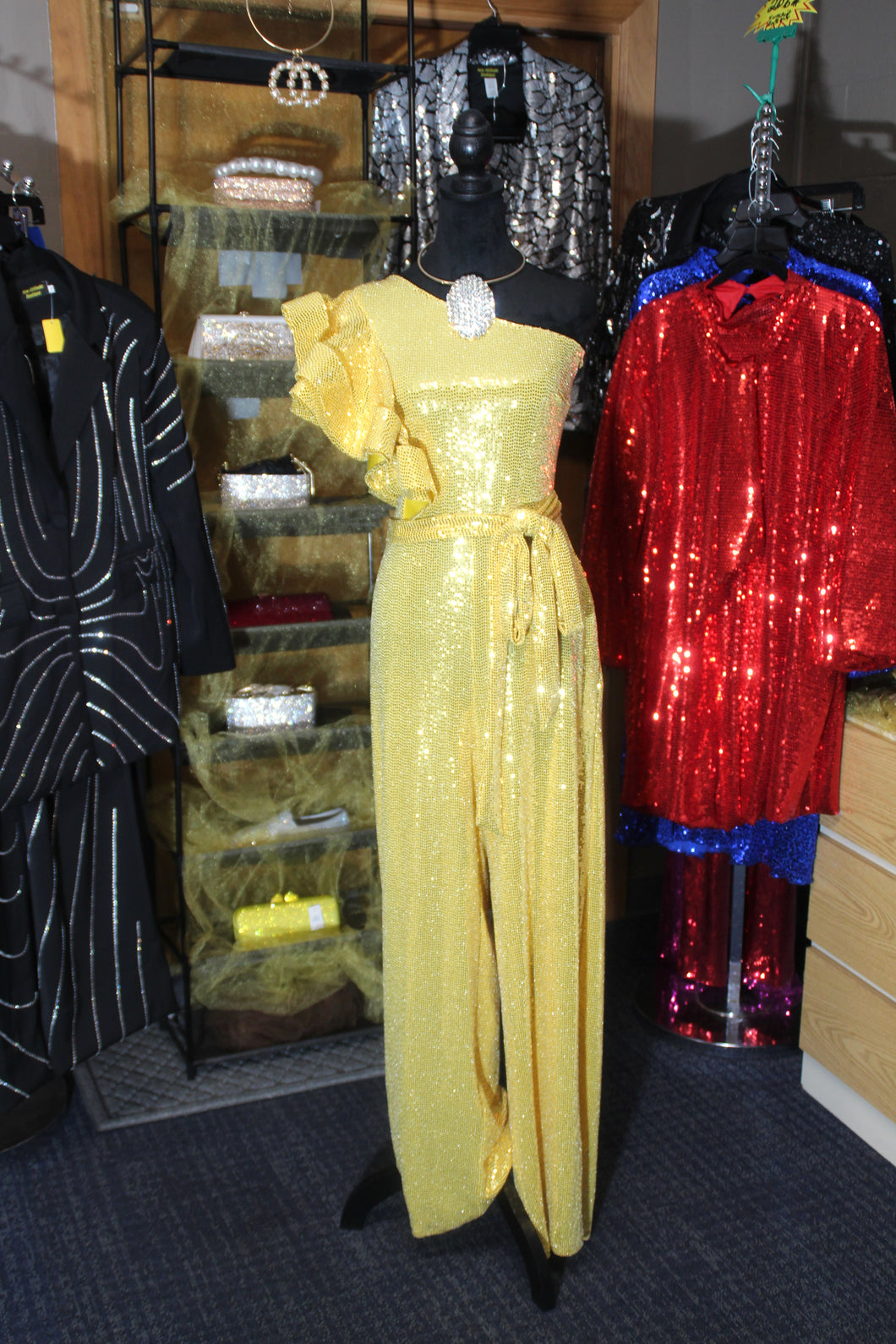 Yellow Sequin Jumpsuit