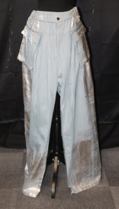 Silver Denim Wide Leg Pants