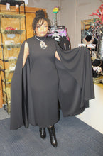 Load image into Gallery viewer, Black Cape Dress
