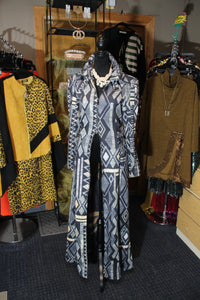 Black and Blue Pattern Coat