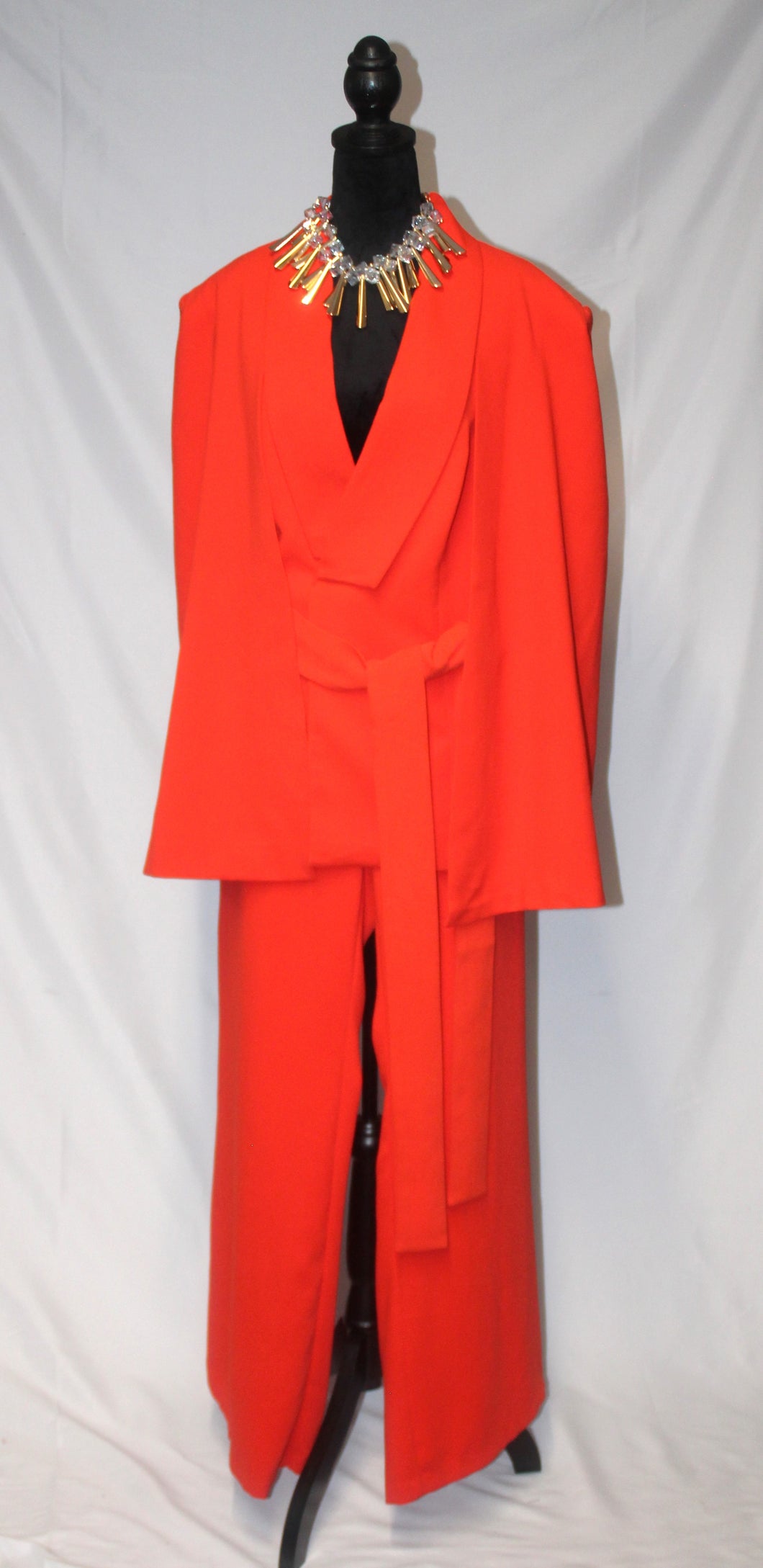 Red Cape Suit Two Piece Set