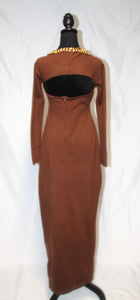 Brown Knit Bodycon Dress