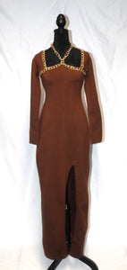 Brown Knit Bodycon Dress