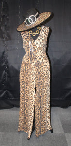 Cheetah Print Sequin Vest Set