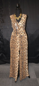 Cheetah Print Sequin Vest Set