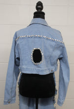 Load image into Gallery viewer, Rhinestone Circle Cutout Denim Set
