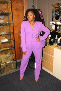 Purple Tulle Pants Set