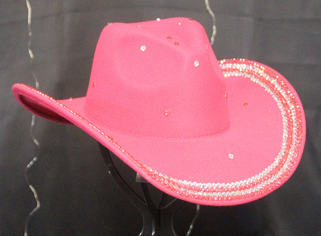 Pink Rhinestone Hat