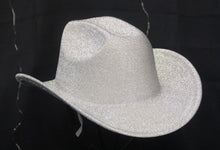 Load image into Gallery viewer, Silver Sparkle Cowboy Hat
