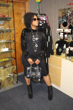Load image into Gallery viewer, Black Sequin Sweatshirt Dress
