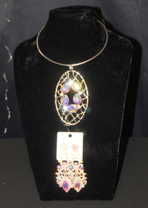 Woven Iridescent Necklace Set