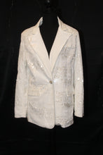 Load image into Gallery viewer, Cream Velour Sequin Three Piece Suit
