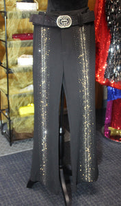 Black Rhinestone Pants