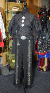 Black Rhinestone Pants