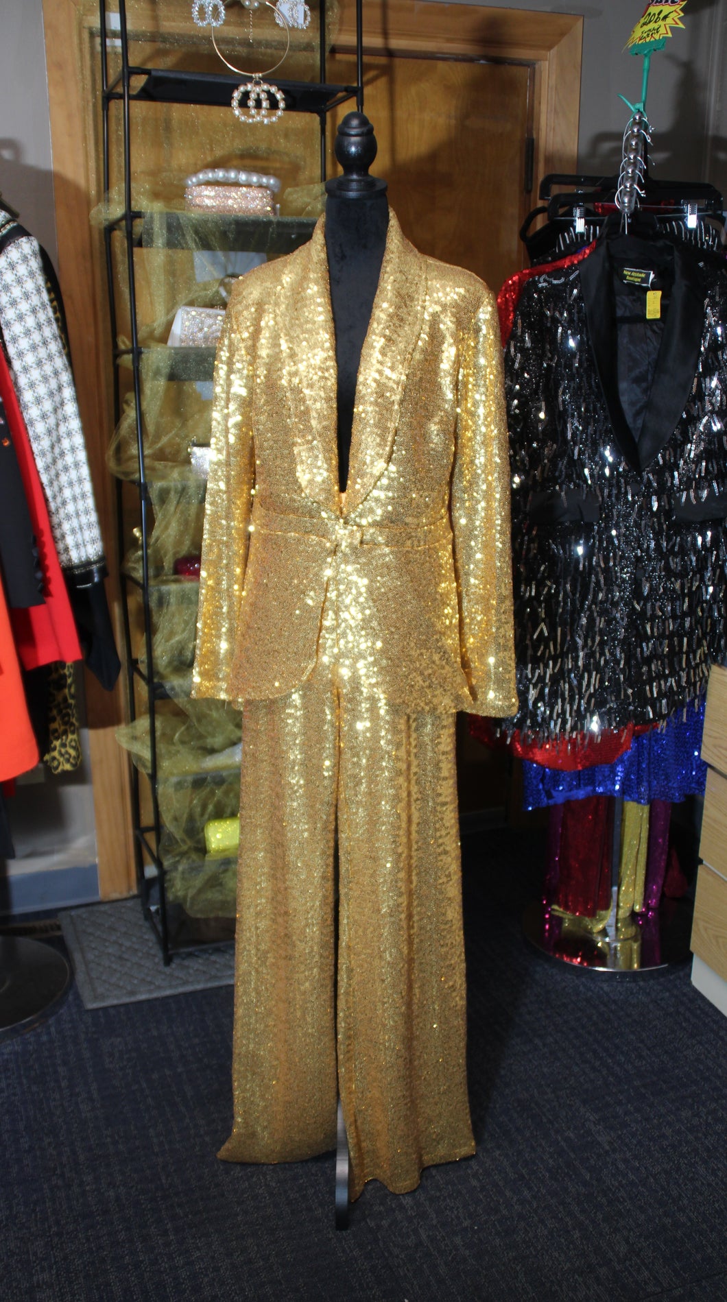 Gold Sequin Suit Set