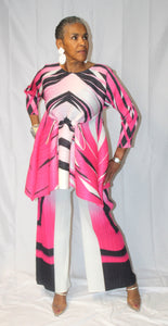 Black, White, and Pink Two Piece Set