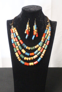 Multicolor Tier Beaded Necklace Set