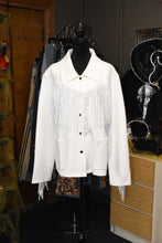 Load image into Gallery viewer, White Rhinestone Fringe Jacket
