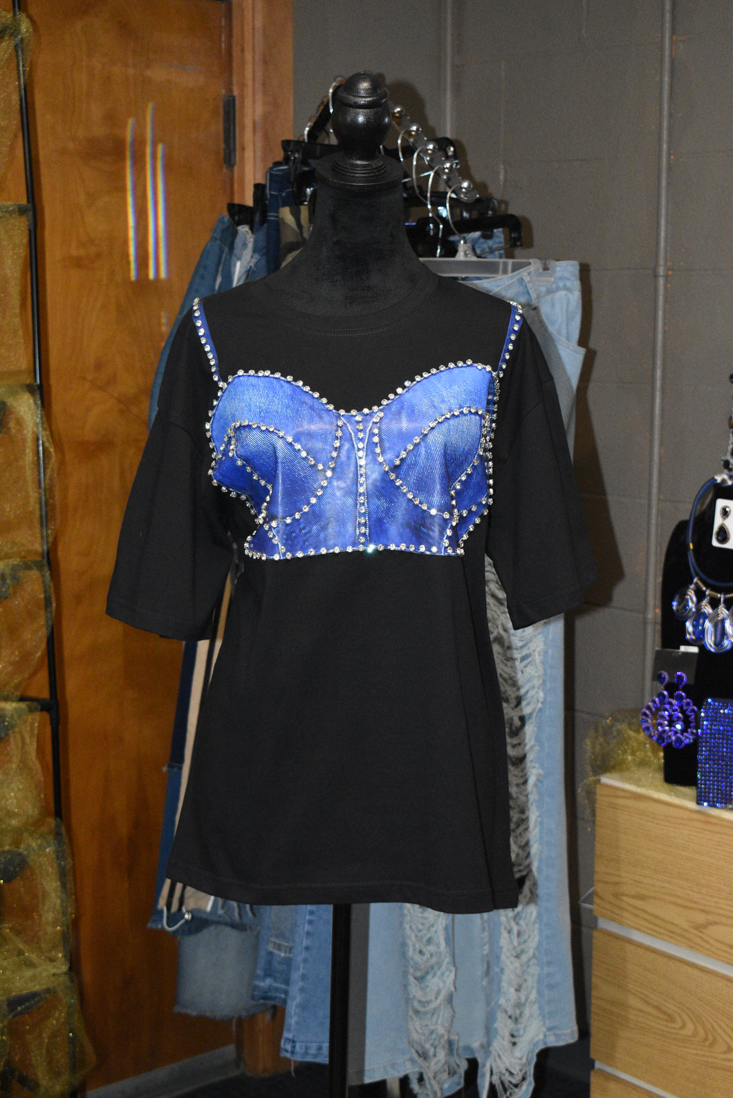Denim Bustier T Shirt