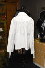 Load image into Gallery viewer, White Rhinestone Fringe Jacket
