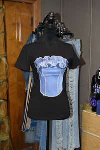 Denim Corset T Shirt
