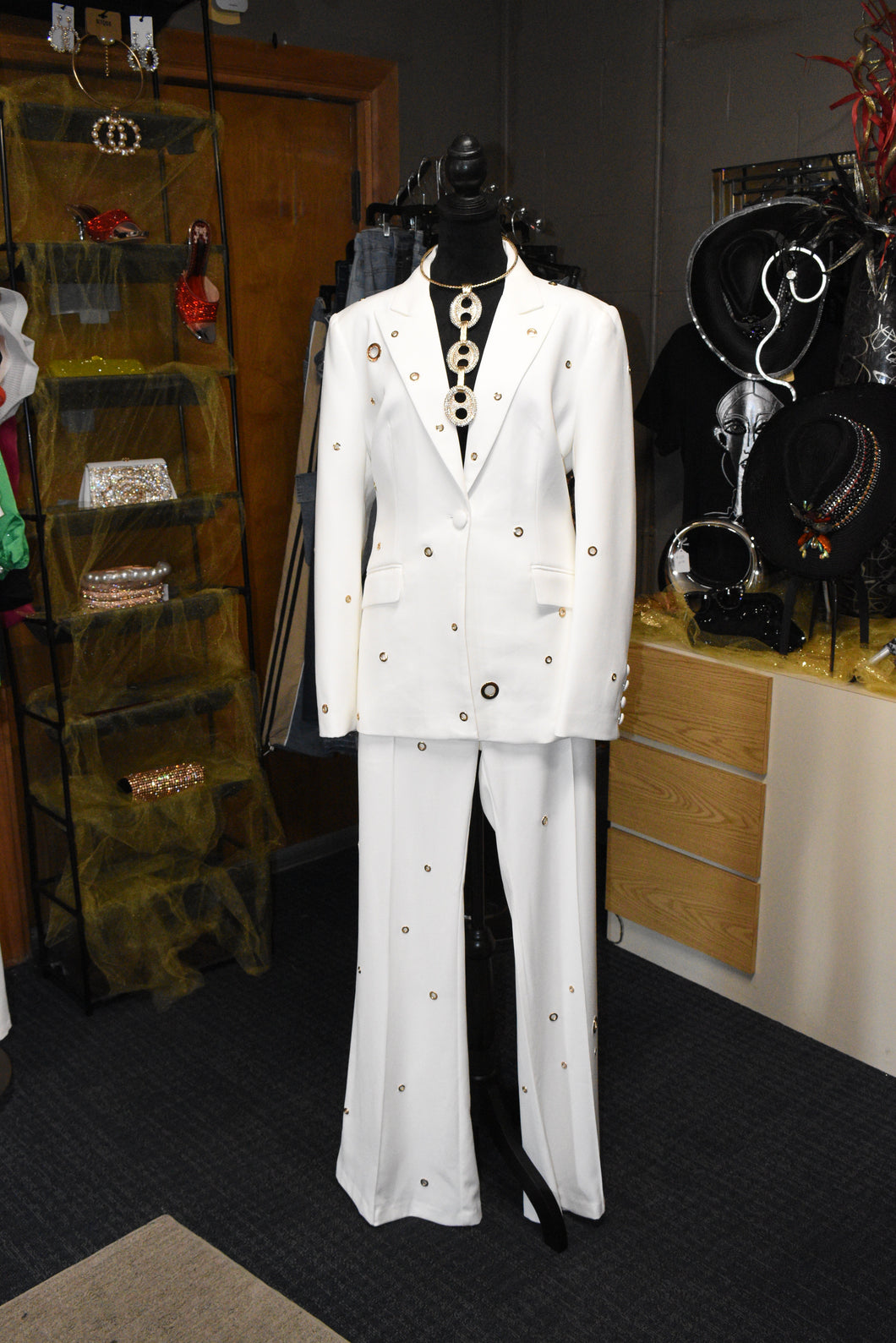White Eyelet Suit Set