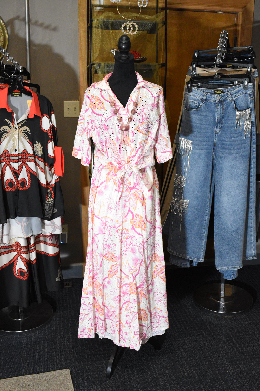 Pink and Orange Floral Set