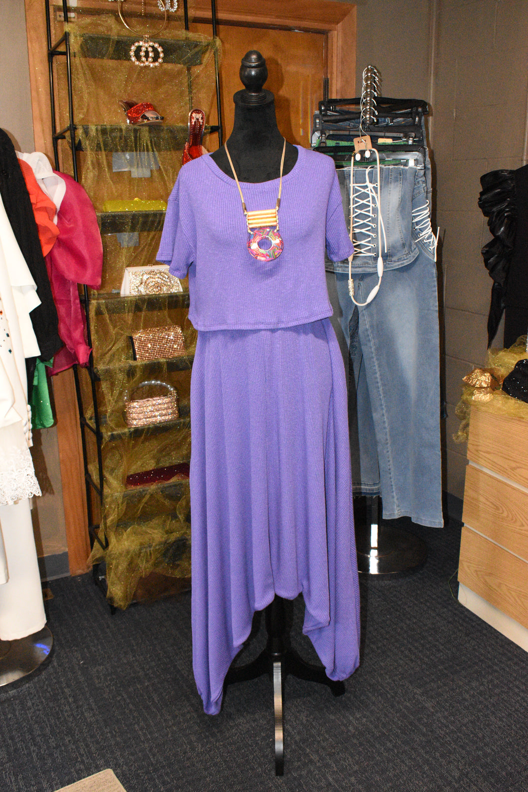 Purple Knit Lounge Set