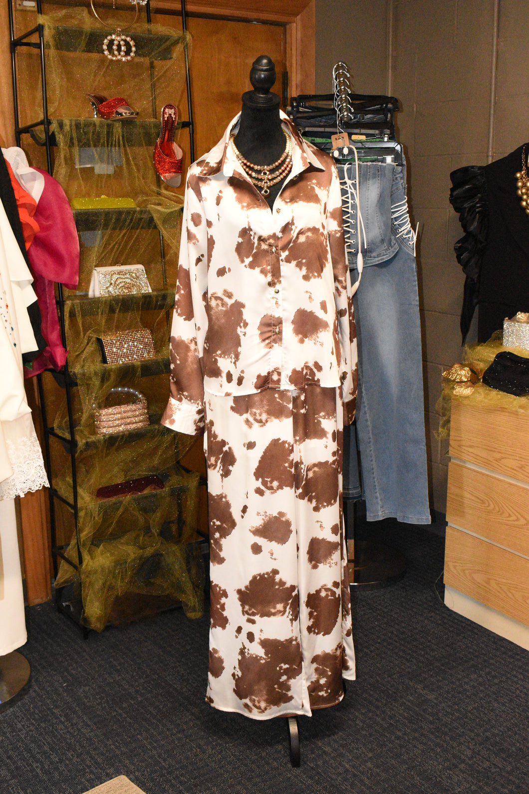 Cow Print Two Piece Set