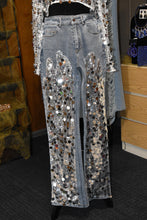 Load image into Gallery viewer, Silver Sequin Jeans
