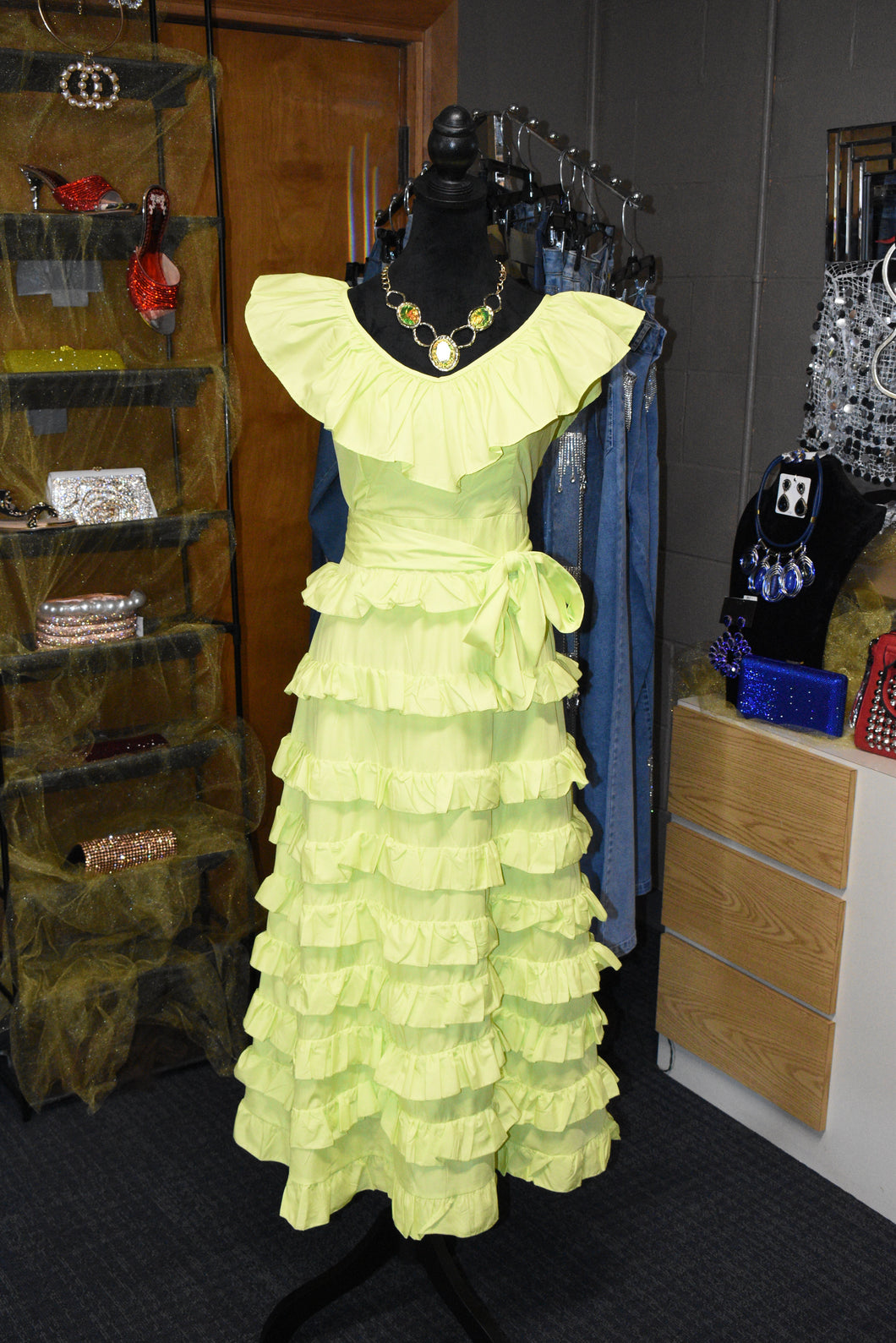 Lime Ruffle Dress