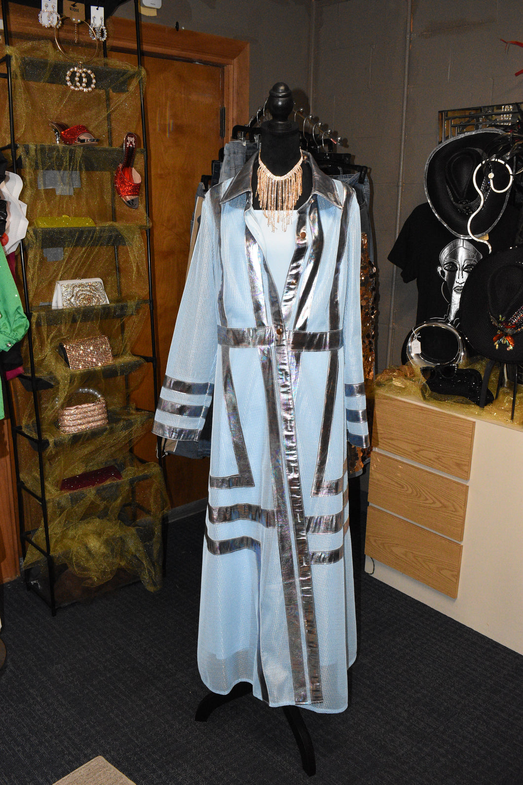 Blue Shine Two Piece Coat Set