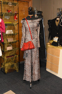Off-the-Shoulder Leopard Set