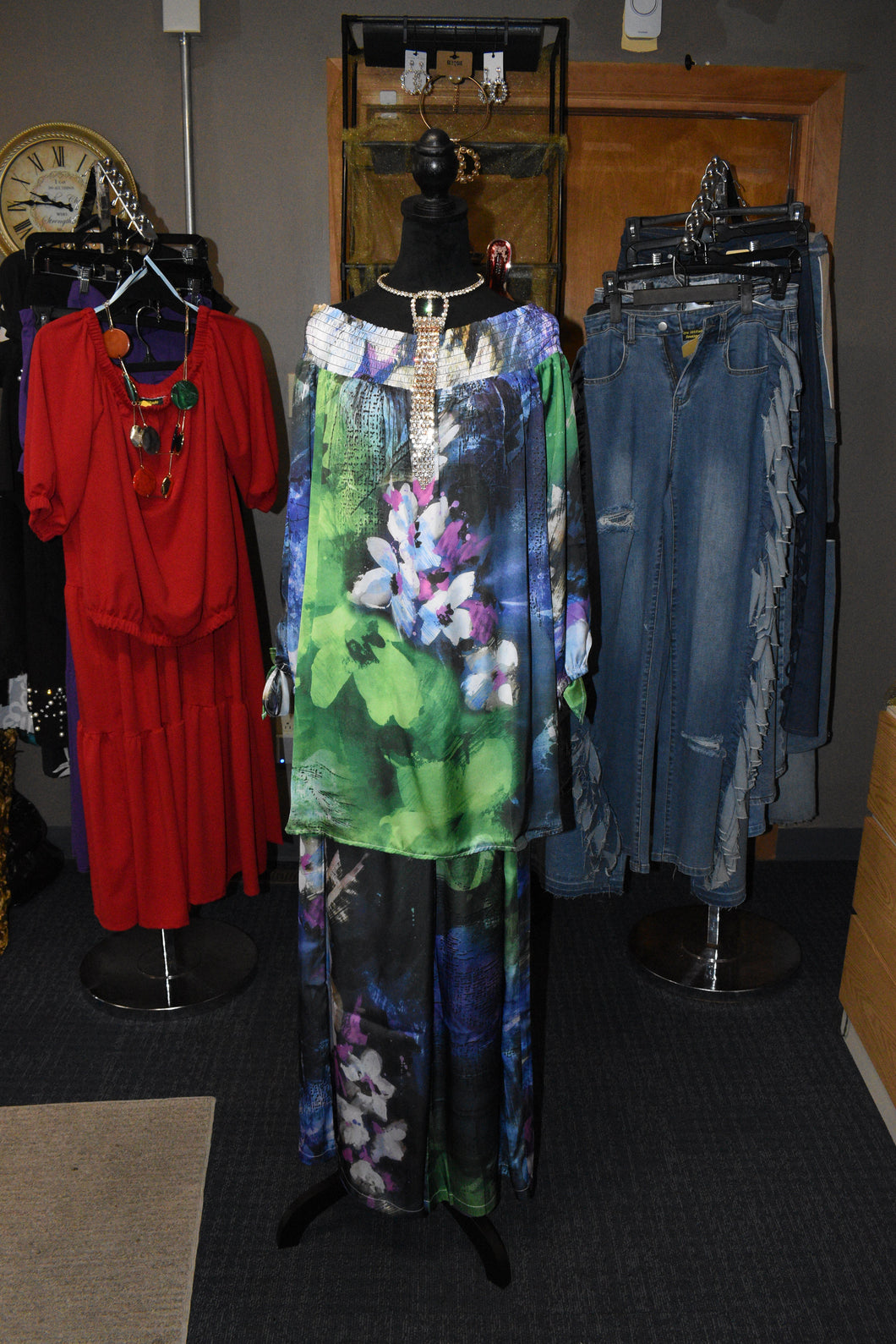 Off-The-Shoulder Floral Set