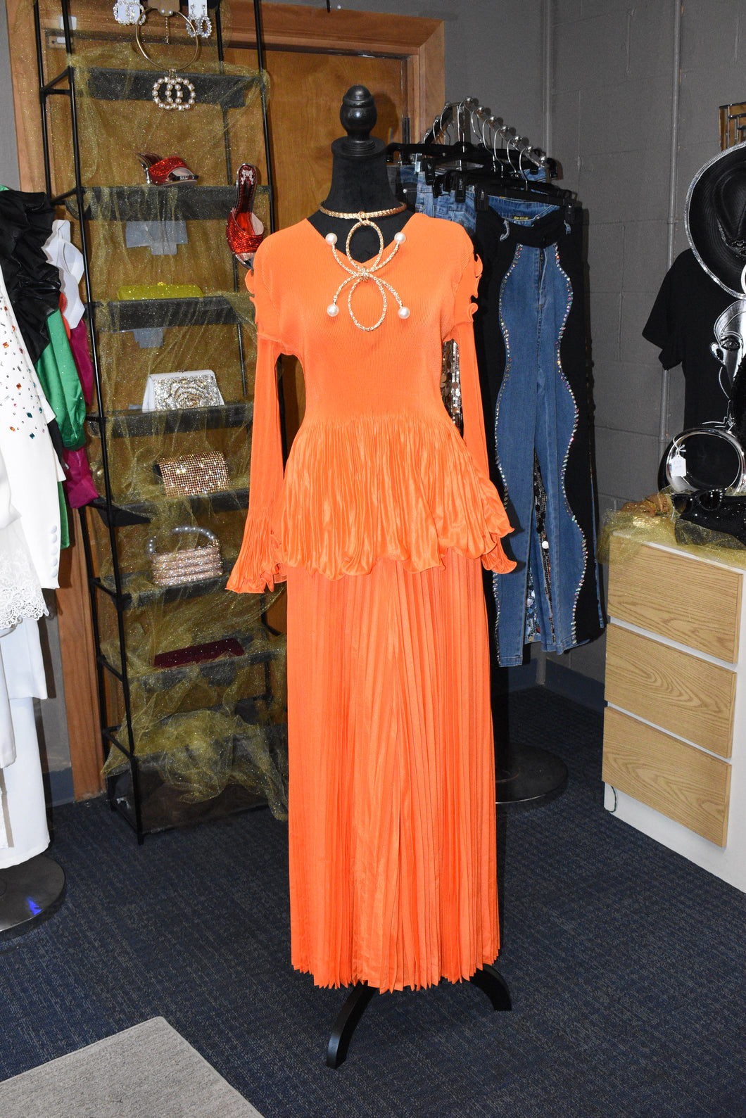 Orange Accordion Ruffle Set
