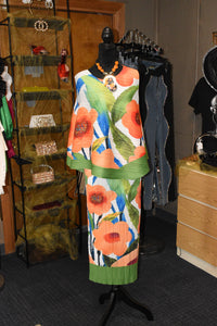 Orange Flower Skirt Set