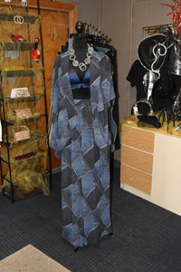 Denim Print Three Piece Set